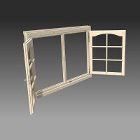 Doppelfenster mit Rundbogen 1530x990mm